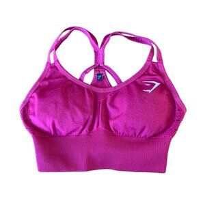 GYMSHARK Seamless Workout Bra Womens XS Sports Bra Beet Crossback Discontinued
